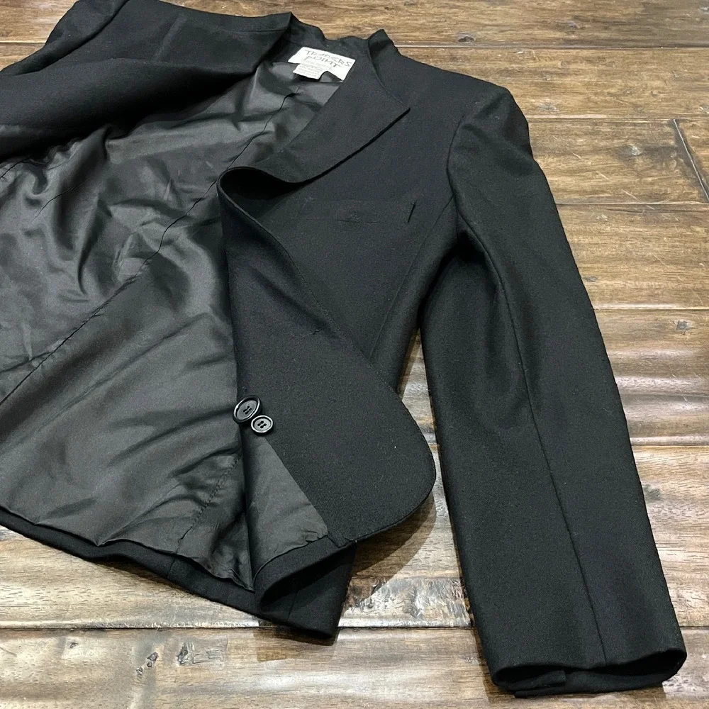 Traders Point Womens VINTAGE Wool Pencil Skirt Suit Set Blazer‎ Korea Black 5/6